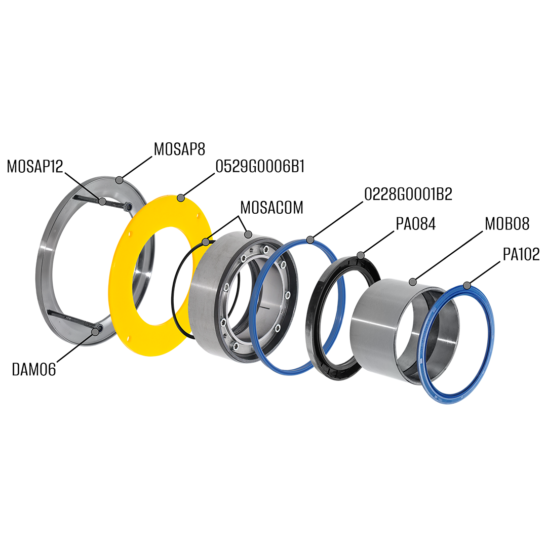 Sicoma Mixer Shaft Sealing and Bearing Kit – Complete Repair Set