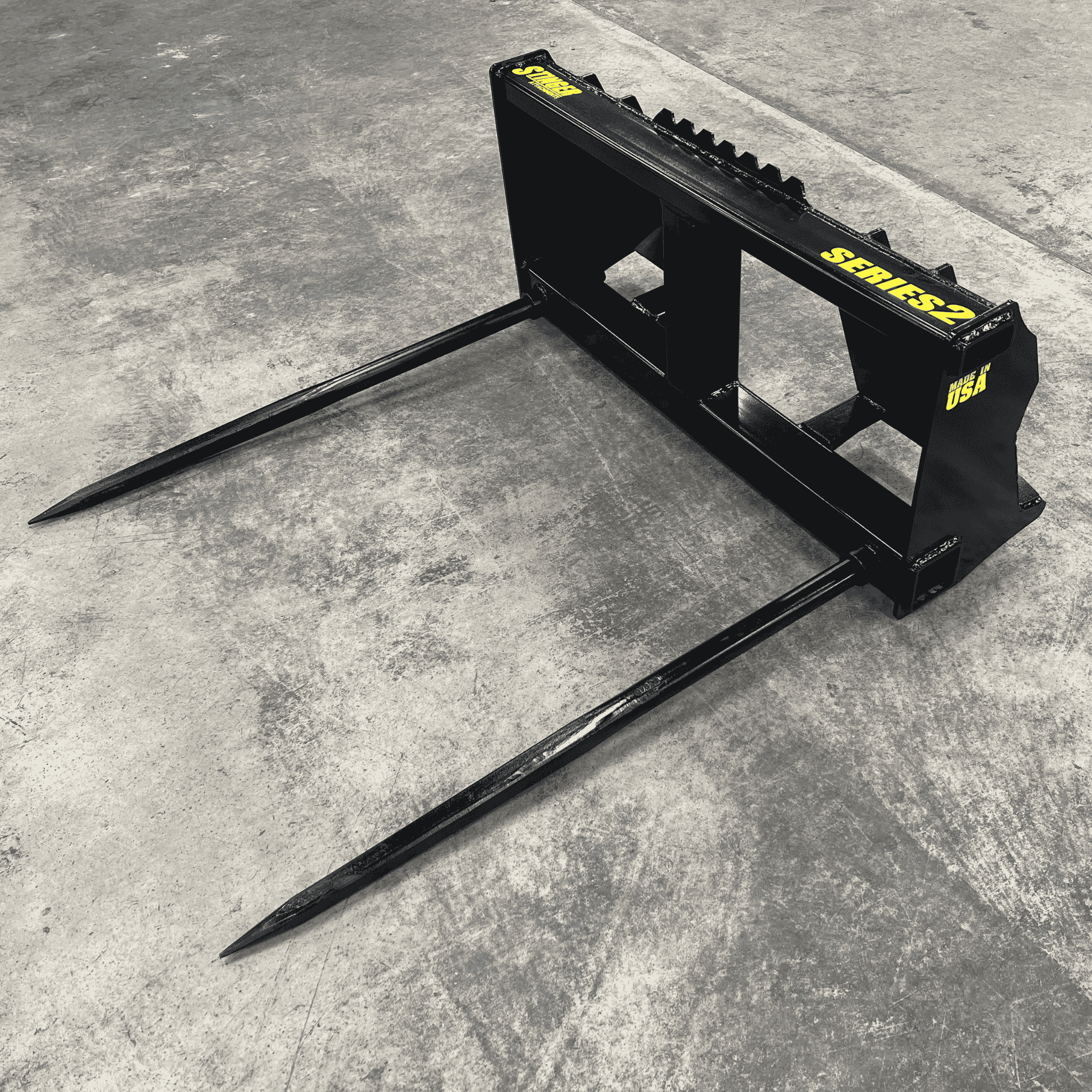 Stinger Skid Steer Double Bale Spear | Round & Square | 7,000 lb Capacity