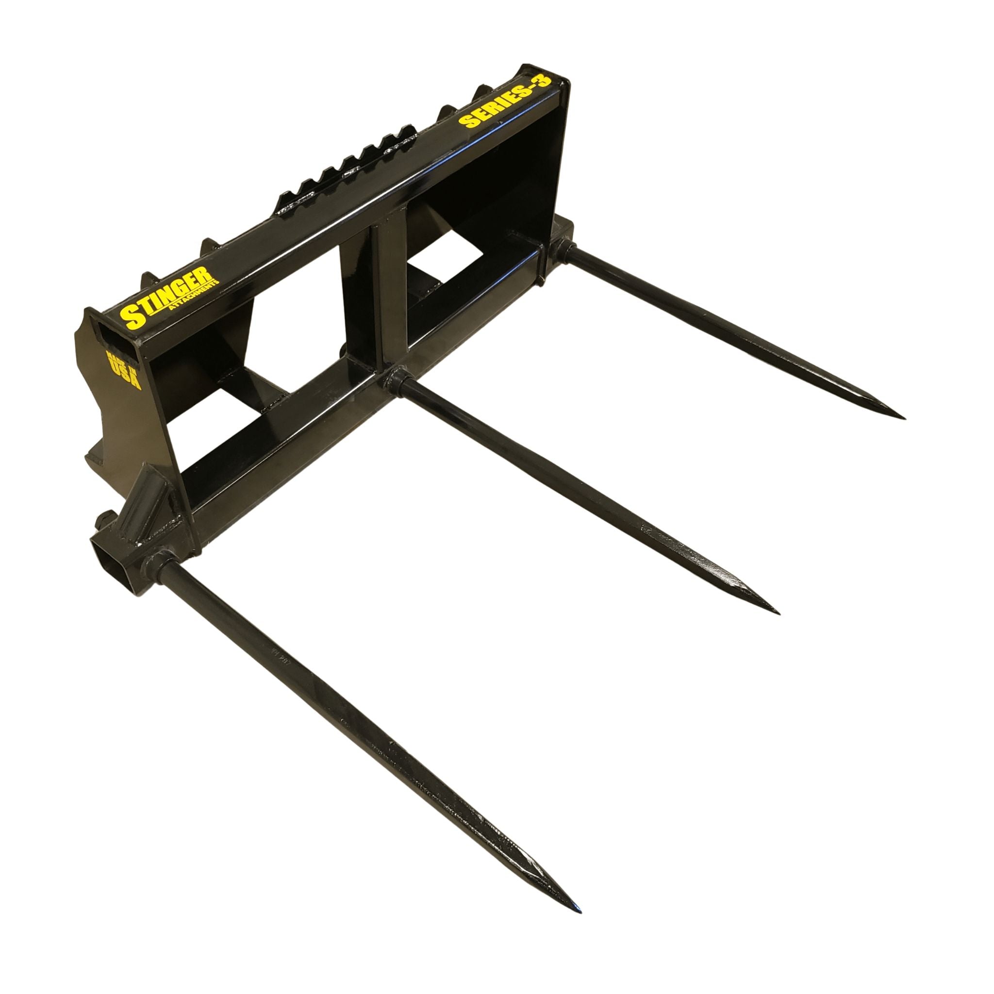 Stinger Skid Steer Triple Bale Spear | Large Square Bales | 10,500 lb Capacity