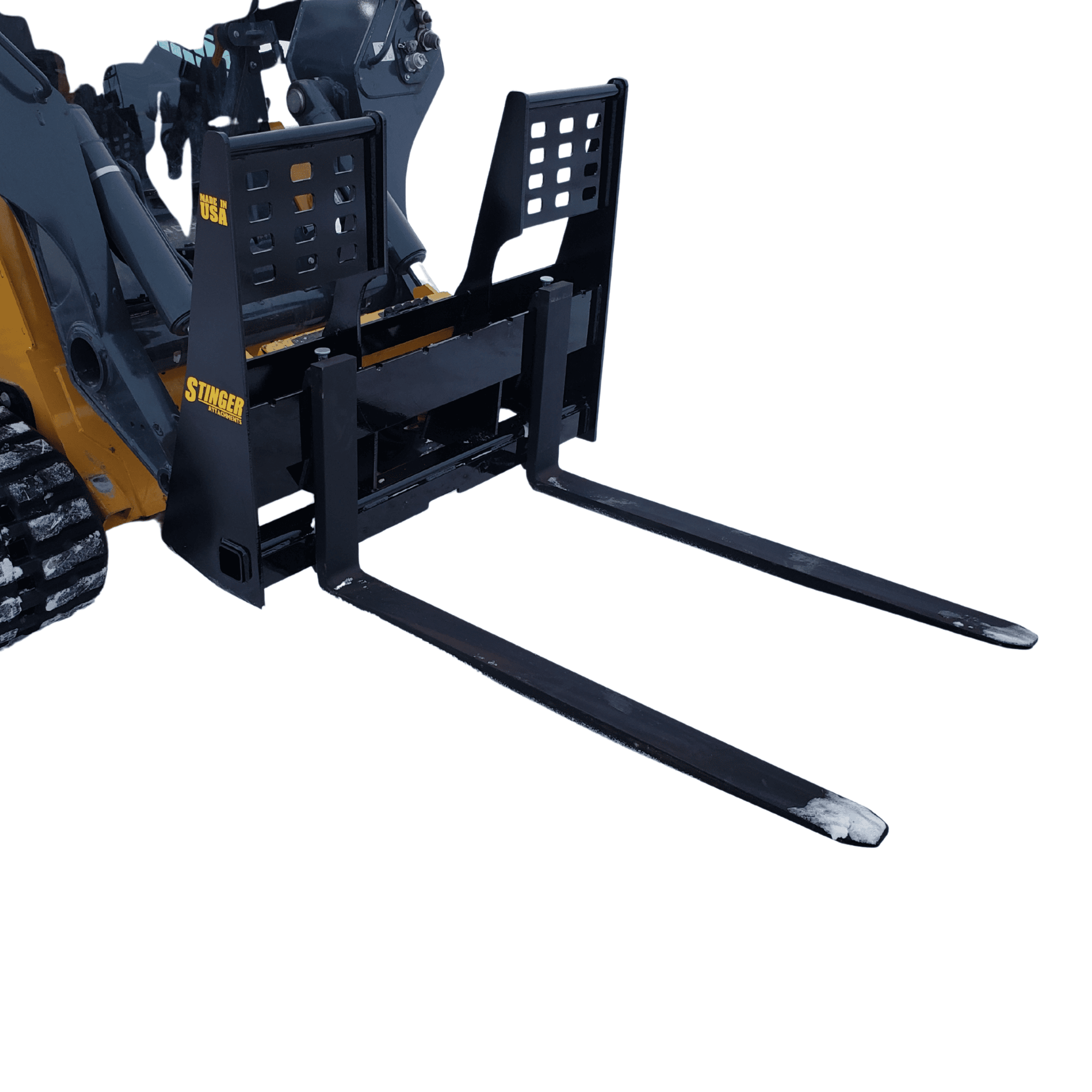 Stinger Skid Steer Pallet Forks | Walk-Thru Frame | USA Forged Tines