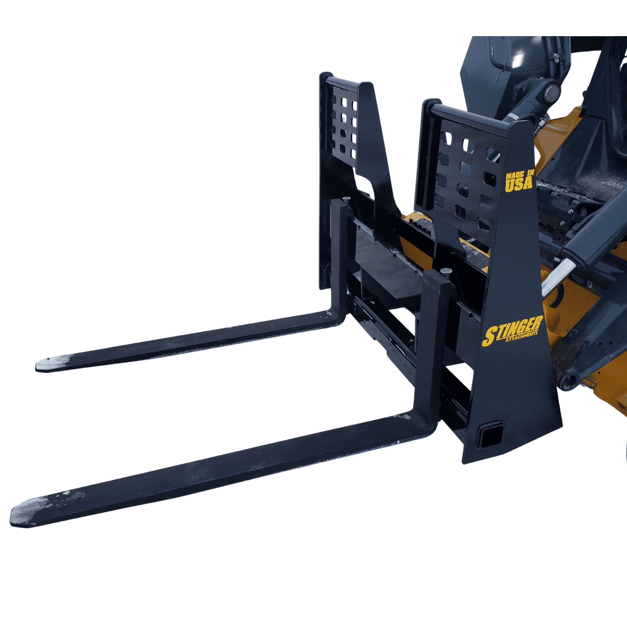 Stinger Skid Steer Pallet Forks | Walk-Thru Frame | USA Forged Tines